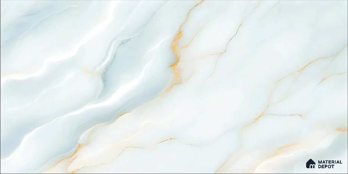 Marble Floor & Wall TL 12693 B Palissandro White 4 ft x 2 ft Glossy Finish Vitrified Tile - 9 mm | 4 Random Design