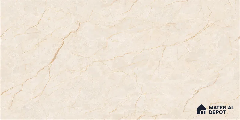 Marble Floor & Wall TL 12684 Botticino Classico 4 ft x 2 ft Glossy Finish Vitrified Tile - 9 mm | 4 Random Design