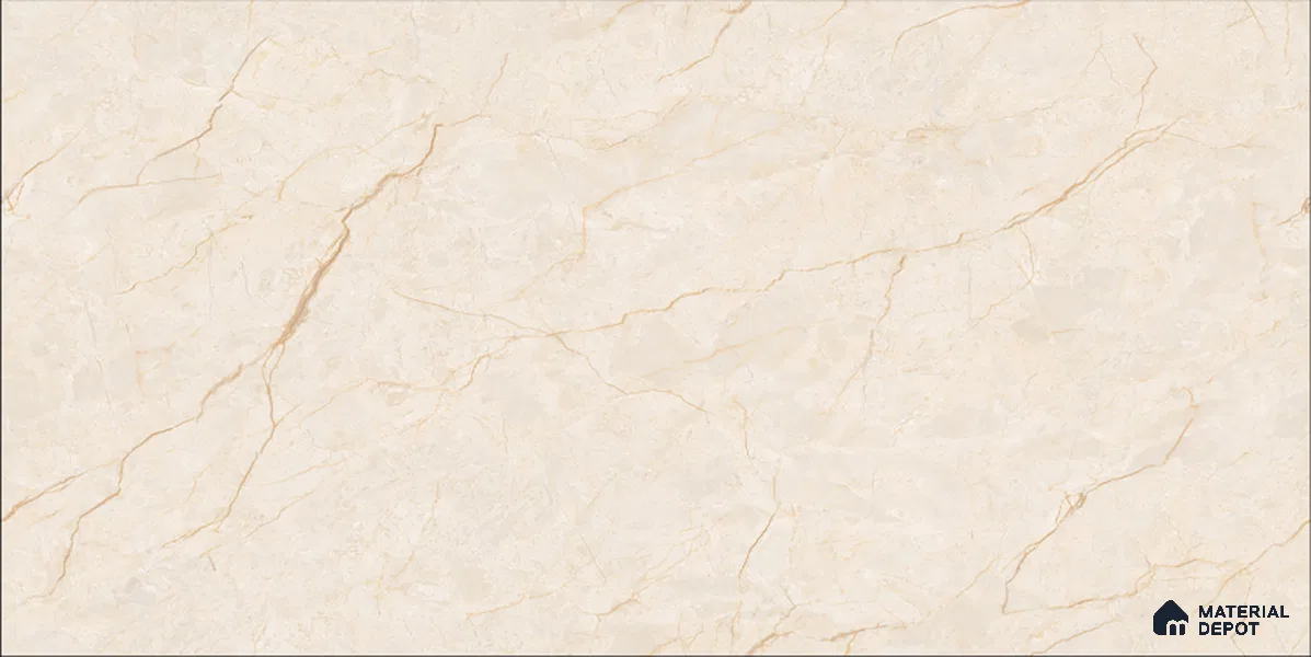 Marble Floor & Wall TL 12684 Botticino Classico 4 ft x 2 ft Glossy Finish Vitrified Tile - 9 mm | 4 Random Design