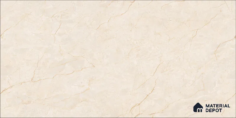 Marble Floor & Wall TL 12684 Botticino Classico 4 ft x 2 ft Glossy Finish Vitrified Tile - 9 mm | 4 Random Design
