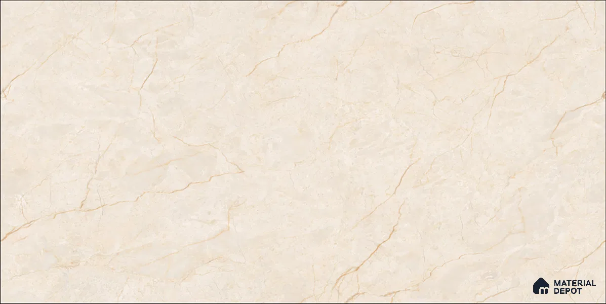 Marble Floor & Wall TL 12684 Botticino Classico 4 ft x 2 ft Glossy Finish Vitrified Tile - 9 mm | 4 Random Design