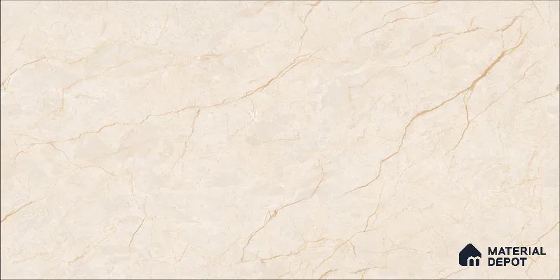 Marble Floor & Wall TL 12684 Botticino Classico 4 ft x 2 ft Glossy Finish Vitrified Tile - 9 mm | 4 Random Design