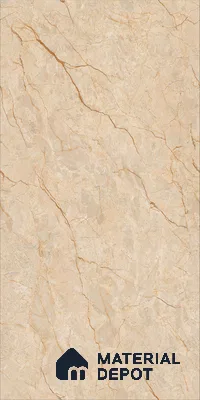 Marble Floor & Wall TL 12684 B Crema Valencia 4 ft x 2 ft Glossy Finish Vitrified Tile - 9 mm | 4 Random Design