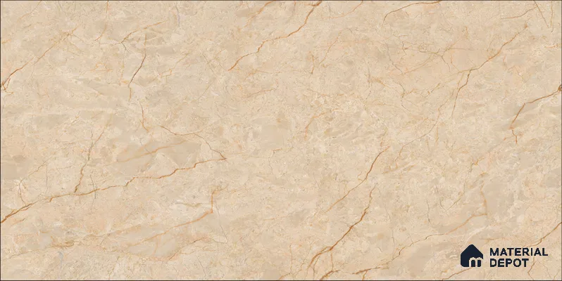 Marble Floor & Wall TL 12684 B Crema Valencia 4 ft x 2 ft Glossy Finish Vitrified Tile - 9 mm | 4 Random Design