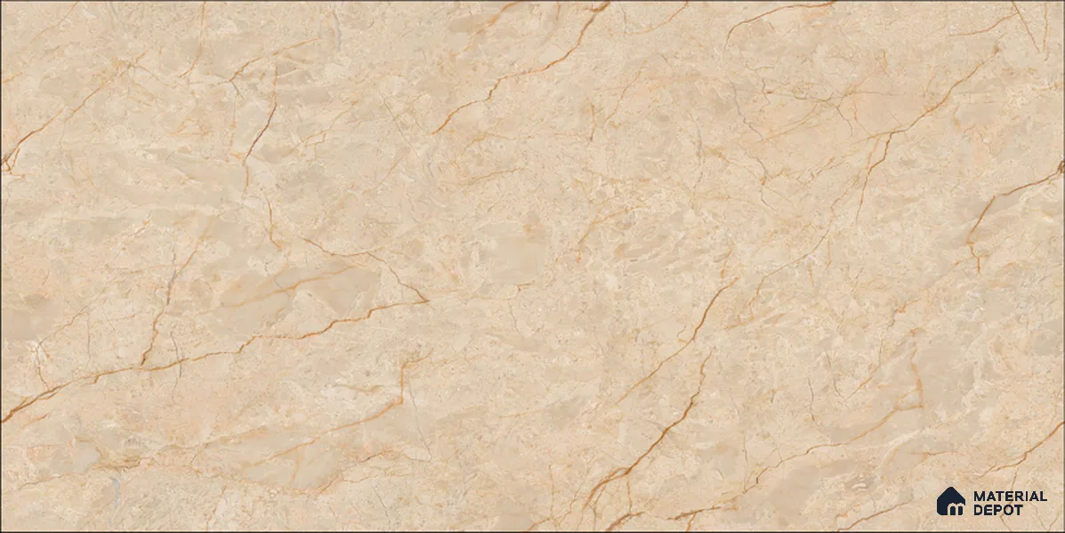 Marble Floor & Wall TL 12684 B Crema Valencia 4 ft x 2 ft Glossy Finish Vitrified Tile - 9 mm | 4 Random Design
