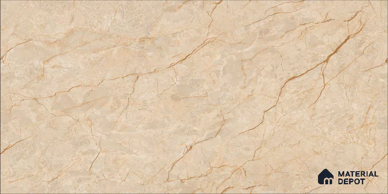 Marble Floor & Wall TL 12684 B Crema Valencia 4 ft x 2 ft Glossy Finish Vitrified Tile - 9 mm | 4 Random Design
