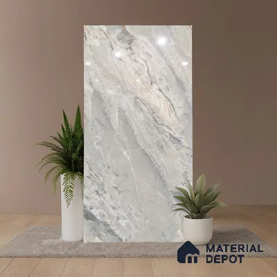 Marble Look Wall Tile TL 10547 Argenta Grey 4 ft x 2 ft Glossy Finish Vitrified Tile - 9 mm | Suitable For living Room, Bedroom, Bathroom