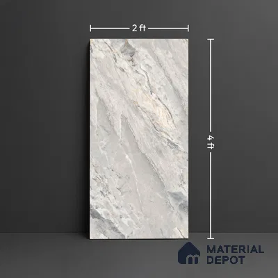 Marble Look Wall Tile TL 10547 Argenta Grey 4 ft x 2 ft Glossy Finish Vitrified Tile - 9 mm | Suitable For living Room, Bedroom, Bathroom