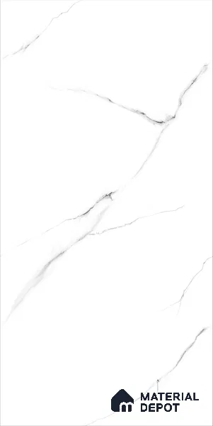 Marble Floor & Wall TL 12689 Thassos Pure 4 ft x 2 ft Glossy Finish Vitrified Tile - 9 mm | 4 Random Design