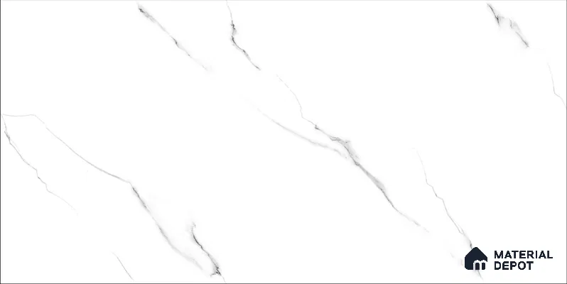 Marble Floor & Wall TL 12689 Thassos Pure 4 ft x 2 ft Glossy Finish Vitrified Tile - 9 mm | 4 Random Design