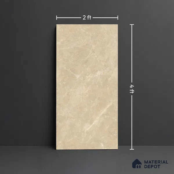 Marble Look Floor Tile TL 10424 Dior Thunder Endless 4 ft x 2 ft Glossy Finish Vitrified Tile - 9 mm | Suitable For living Room, Bedroom, Bathroom