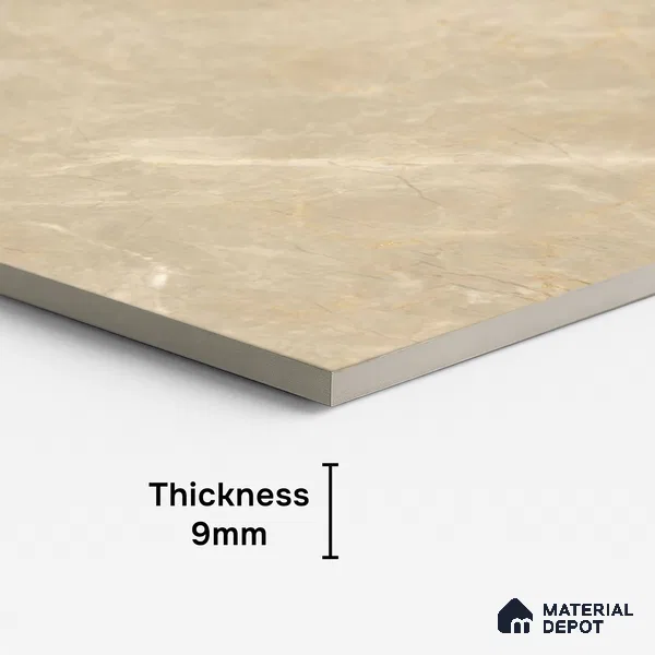 Marble Look Floor Tile TL 10424 Dior Thunder Endless 4 ft x 2 ft Glossy Finish Vitrified Tile - 9 mm | Suitable For living Room, Bedroom, Bathroom