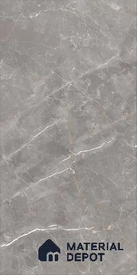 Marble Floor & Wall TL 12682 Tundra Grey 4 ft x 2 ft Glossy Finish Vitrified Tile - 9 mm | 4 Random Design