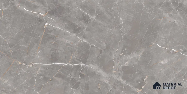 Marble Floor & Wall TL 12682 Tundra Grey 4 ft x 2 ft Glossy Finish Vitrified Tile - 9 mm | 4 Random Design