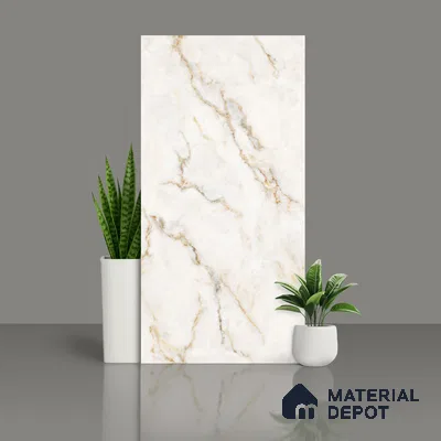 Marble Look Wall Tile TL 10555 SGH Craft Claret Beige 4 ft x 2 ft Matte Finish Vitrified Tile - 9 mm | Suitable For living Room, Bedroom, Bathroom