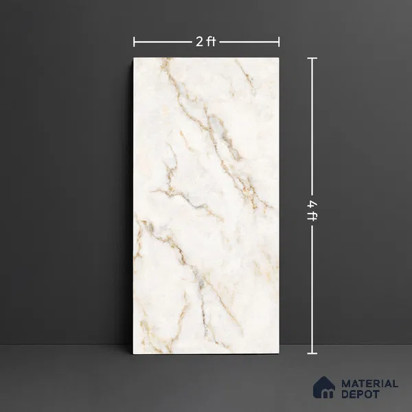 Marble Look Wall Tile TL 10555 SGH Craft Claret Beige 4 ft x 2 ft Matte Finish Vitrified Tile - 9 mm | Suitable For living Room, Bedroom, Bathroom