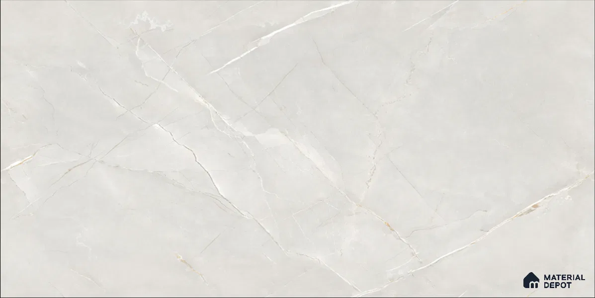 Marble Floor & Wall TL 12685 Bianco Carrara 4 ft x 2 ft Glossy Finish Vitrified Tile - 9 mm | 4 Random Design