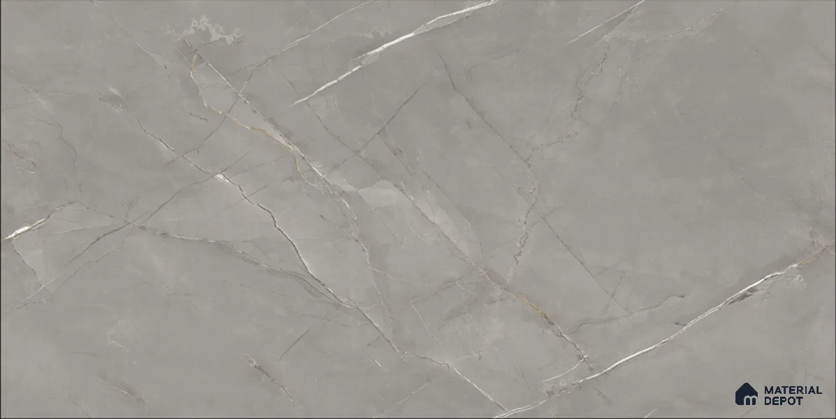 Marble Floor & Wall TL 12685 B Bardiglio Nuvolato 4 ft x 2 ft Glossy Finish Vitrified Tile - 9 mm | 4 Random Design