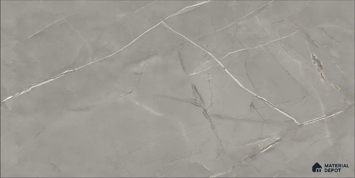 Marble Floor & Wall TL 12685 B Bardiglio Nuvolato 4 ft x 2 ft Glossy Finish Vitrified Tile - 9 mm | 4 Random Design