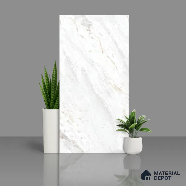 Marble Look Wall Tile TL 10562 Craft Midox Blanco 4 ft x 2 ft Matte Finish Vitrified Tile - 9 mm | Suitable For living Room, Bedroom, Bathroom