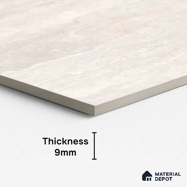 Stone Look Floor Tile TL 10421 River Romano Light 4 ft x 2 ft Glossy Finish Vitrified Tile - 9 mm | Suitable For living Room, Bedroom, Bathroom | Random Designs