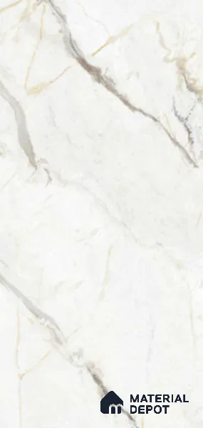 Marble Look Floor Tile TL 10425 Tiaki White Vitro 4 ft x 2 ft Matte Finish Vitrified Tile - 9 mm | Suitable For living Room, Bedroom, Bathroom