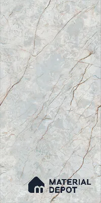 Marble Floor & Wall TL 12686 Grigio Carnico 4 ft x 2 ft Glossy Finish Vitrified Tile - 9 mm | 4 Random Design