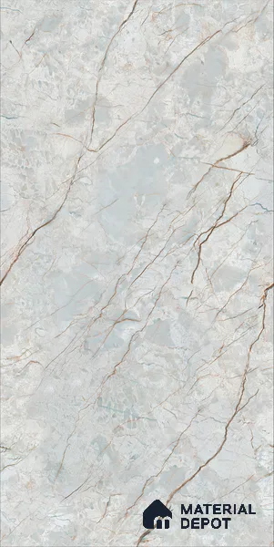 Marble Floor & Wall TL 12686 Grigio Carnico 4 ft x 2 ft Glossy Finish Vitrified Tile - 9 mm | 4 Random Design