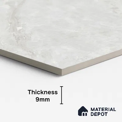 Marble Look Floor Tile TL 10423 Ciena Bianco Endless 4 ft x 2 ft Glossy Finish Vitrified Tile - 9 mm | Suitable For living Room, Bedroom, Bathroom