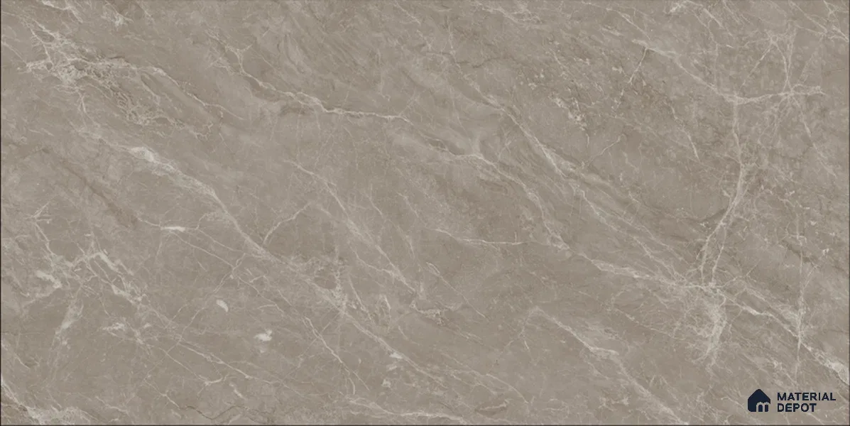 Marble Floor & Wall TL 12690 C Fior di Bosco Grey 4 ft x 2 ft Glossy Finish Vitrified Tile - 9 mm | 4 Random Design