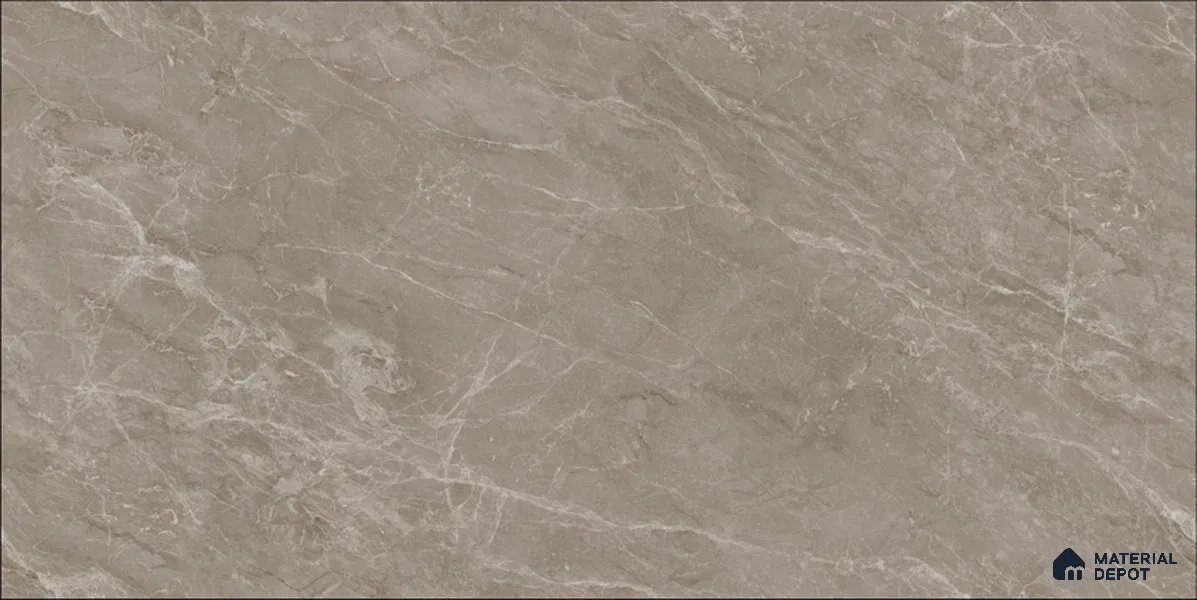 Marble Floor & Wall TL 12690 C Fior di Bosco Grey 4 ft x 2 ft Glossy Finish Vitrified Tile - 9 mm | 4 Random Design