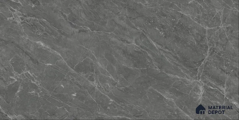 Marble Floor & Wall TL 12690 B Nero Marquina 4 ft x 2 ft Glossy Finish Vitrified Tile - 9 mm | 4 Random Design