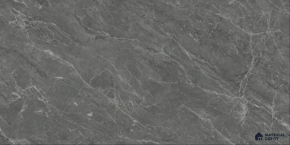Marble Floor & Wall TL 12690 B Nero Marquina 4 ft x 2 ft Glossy Finish Vitrified Tile - 9 mm | 4 Random Design