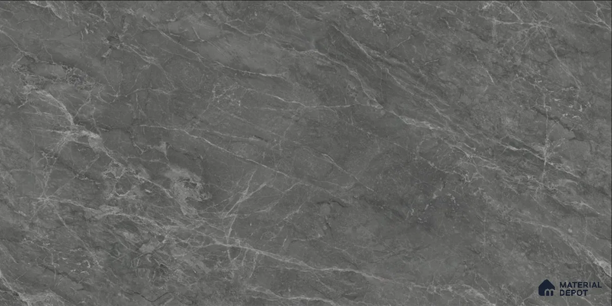 Marble Floor & Wall TL 12690 B Nero Marquina 4 ft x 2 ft Glossy Finish Vitrified Tile - 9 mm | 4 Random Design