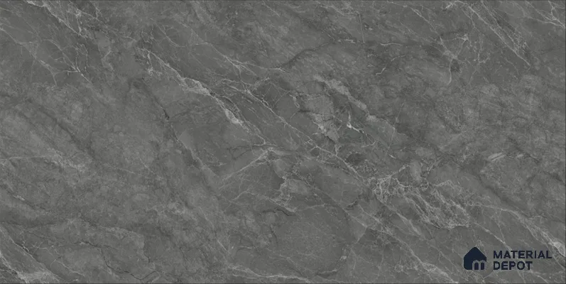 Marble Floor & Wall TL 12690 B Nero Marquina 4 ft x 2 ft Glossy Finish Vitrified Tile - 9 mm | 4 Random Design
