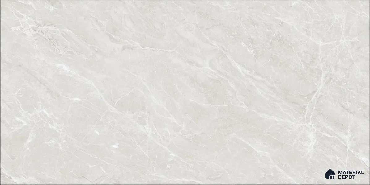 Marble Floor & Wall TL 12690 Mystery White 4 ft x 2 ft Glossy Finish Vitrified Tile - 9 mm | 4 Random Design