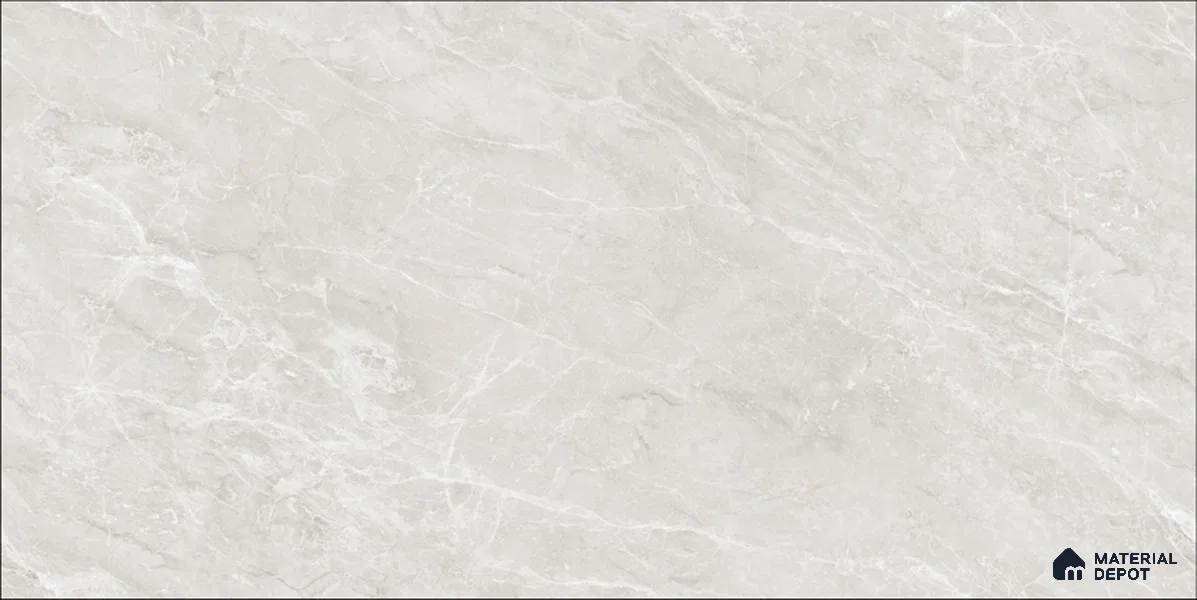 Marble Floor & Wall TL 12690 Mystery White 4 ft x 2 ft Glossy Finish Vitrified Tile - 9 mm | 4 Random Design