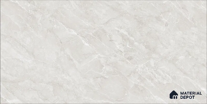 Marble Floor & Wall TL 12690 Mystery White 4 ft x 2 ft Glossy Finish Vitrified Tile - 9 mm | 4 Random Design