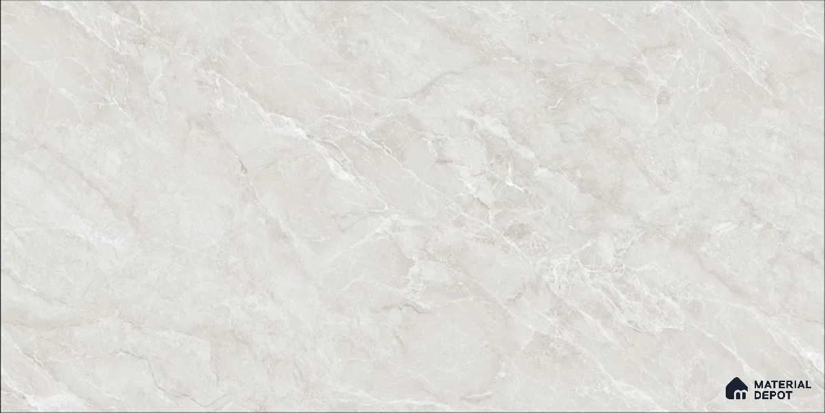 Marble Floor & Wall TL 12690 Mystery White 4 ft x 2 ft Glossy Finish Vitrified Tile - 9 mm | 4 Random Design
