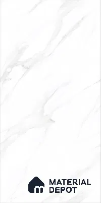 Marble Floor & Wall TL 12688 Calacatta White 4 ft x 2 ft Glossy Finish Vitrified Tile - 9 mm | 4 Random Design