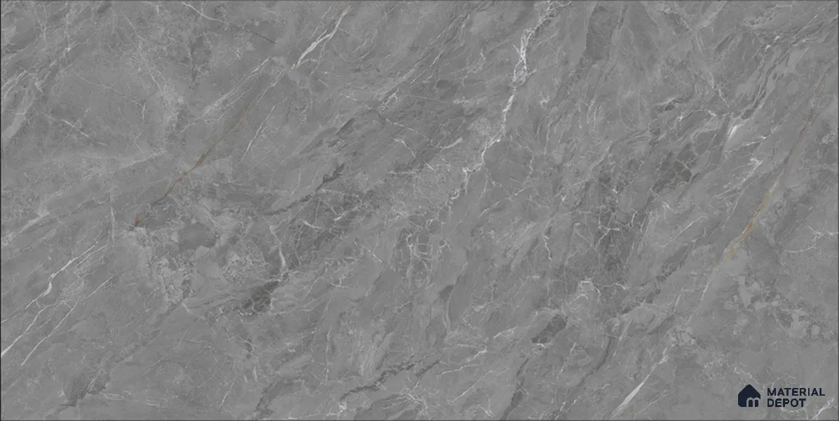 Marble Floor & Wall TL 12681 B Pietra Grey 4 ft x 2 ft Glossy Finish Vitrified Tile - 9 mm | 4 Random Design