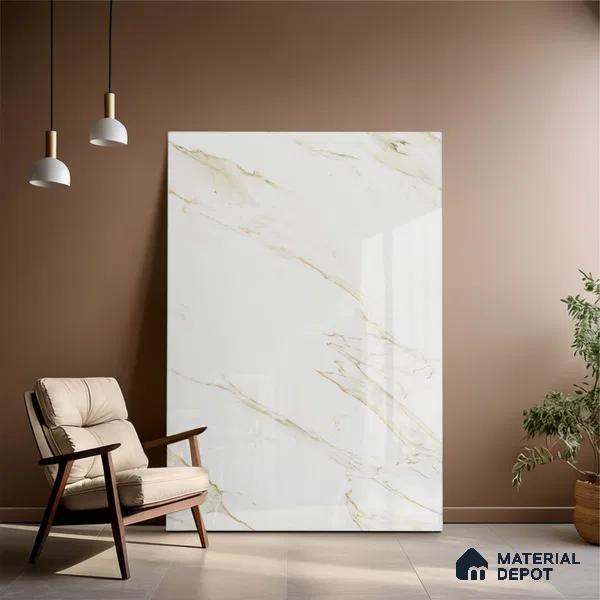 TL 10179 SGH Super Calcutta 4 ft x 6 ft Glossy Finish Vitrified Tile - 15 mm | Adhesive and Spacers Must be Used During Installation