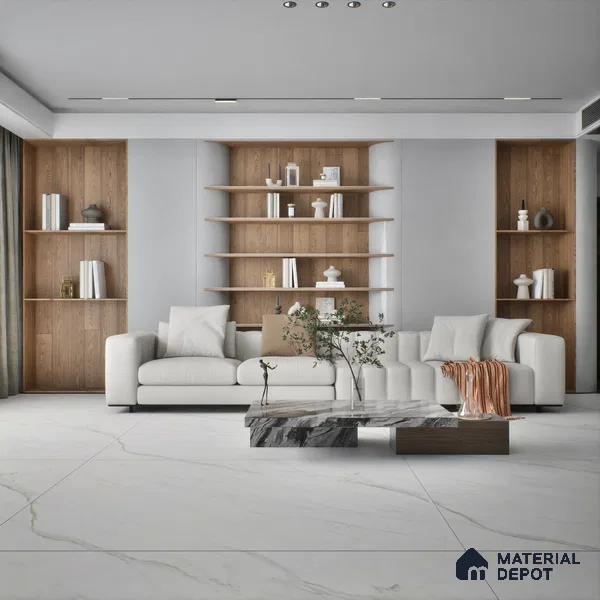 TL 10161 Satvario Saga Satin 4 ft x 6 ft Matte Finish GVT Vitrified Tile - 9 mm | Adhesive and Spacers Must be Used During Installation