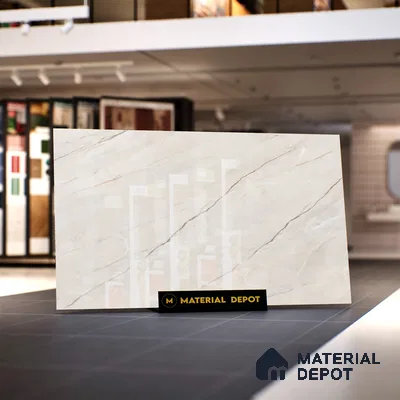 TL 10134 Fame Crema 6 ft x 4 ft Glossy Finish PGVT Vitrified Tile - 9 mm | Adhesive and Spacers Must be Used During Installation