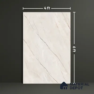 TL 10134 Fame Crema 6 ft x 4 ft Glossy Finish PGVT Vitrified Tile - 9 mm | Adhesive and Spacers Must be Used During Installation