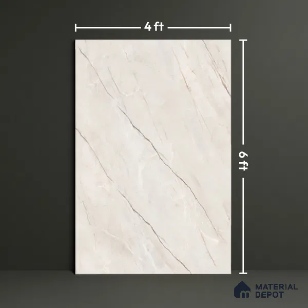 TL 10134 Fame Crema 6 ft x 4 ft Glossy Finish PGVT Vitrified Tile - 9 mm | Adhesive and Spacers Must be Used During Installation