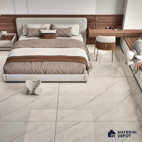TL 10134 Fame Crema 6 ft x 4 ft Glossy Finish PGVT Vitrified Tile - 9 mm | Adhesive and Spacers Must be Used During Installation