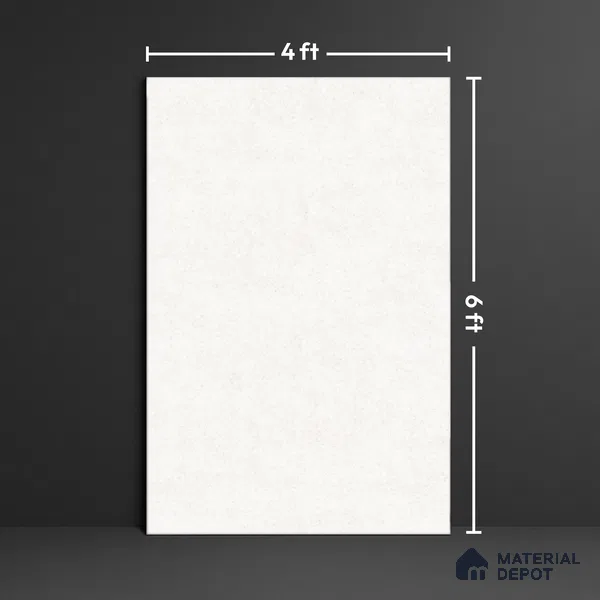 Marble Floor Large Format Tile TL 10076 Atlantice White 6 ft x 4 ft Glossy Finish Vitrified Colorbody Tile - 15 mm | Suitable for Living Room, Bedroom & Bathroom | Adhesive and Spacers Must be Used During Installation