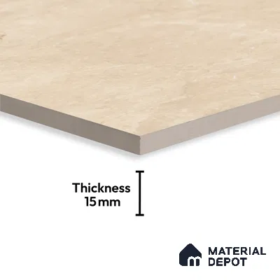 Marble Floor Large Format Tile TL 10077 Chicago Beige 6 ft x 4 ft Glossy Finish Vitrified Colorbody Tile - 15 mm | Suitable for Living Room, Bedroom & Bathroom | Adhesive and Spacers Must be Used During Installation