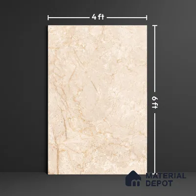Marble Floor Large Format Tile TL 10215 Byttora Tan 6 ft x 4 ft Glossy Finish Vitrified Colorbody Tile - 15 mm | Suitable for Living Room, Bedroom & Bathroom | Adhesive and Spacers Must be Used During Installation